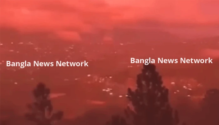 ভূমিকম্পের পর কারাকাসের আকাশে হঠাৎ রক্তিম আভা! বিস্মিত বাসিন্দারা