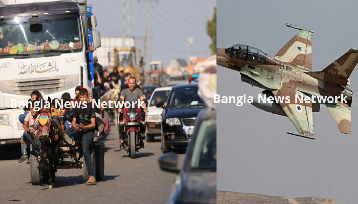 গাজা ছাড়ার সময় ইসরায়েলের বিমান হামলায় ৭০ জন ফিলিস্থিনি নিহত