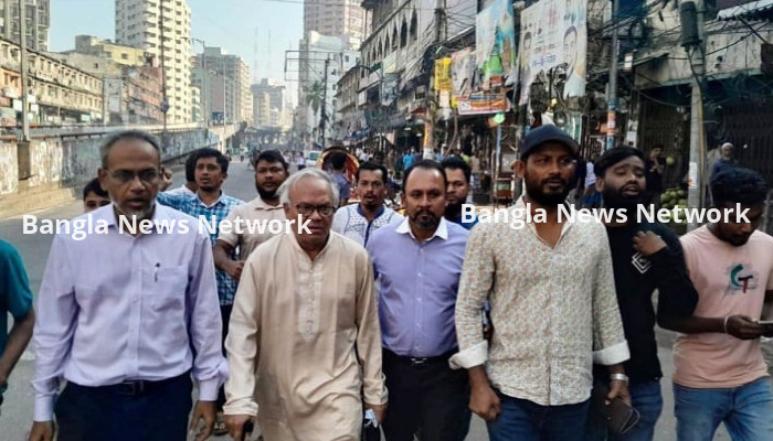 হরতালের সমর্থনে শান্তিনগরে রিজভীর নেতৃত্বে মিছিল