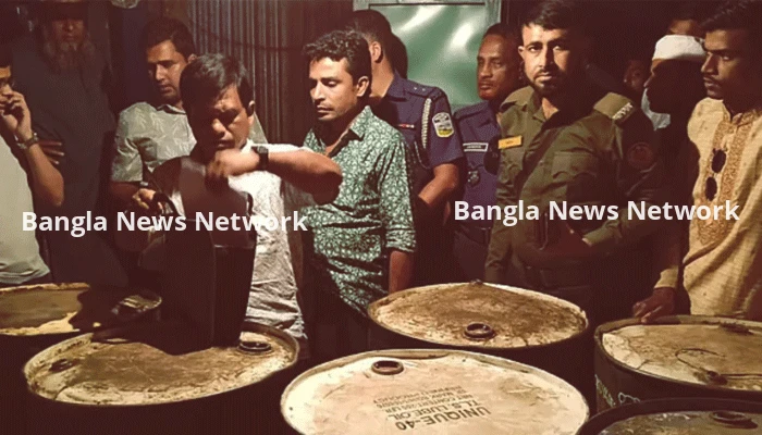 অবৈধভাবে মজুদ করা ৮০০ লিটার পেট্রোল জব্দ, ব্যবসায়ীকে জরিমানা