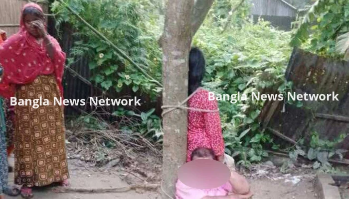 অনৈতিক সম্পর্ক, নারী-পুরুষকে সারারাত গাছে বেঁধে রাখলেন এলাকাবাসী