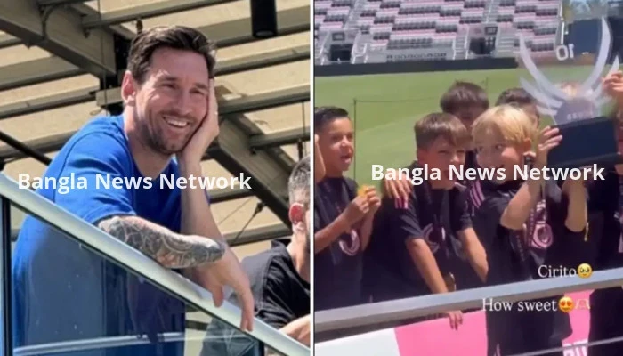 ফ্লোরিডায় ছেলেদের ট্রফি জয়ে মেসির মুখে হাসি