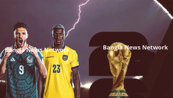 প্রতিকূল আবহাওয়ায় এক ঘণ্টা দেরিতে মাঠে নামলো মেক্সিকো-ইকুয়েডর