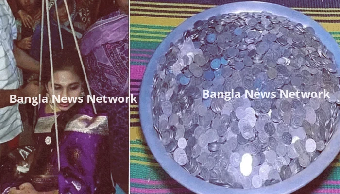 নাতনিকে পাল্লায় তুলে সমান ওজনের ‘পয়সা’ উপহার দিলেন নানা