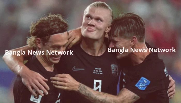 হালান্ডের জোড়া গোলে ২৮ বছর পর বিশ্বকাপে নকআউটে নরওয়ে