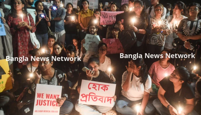 রাতভর কলকাতার রাজপথ দখল করে নারীদের বিক্ষোভ