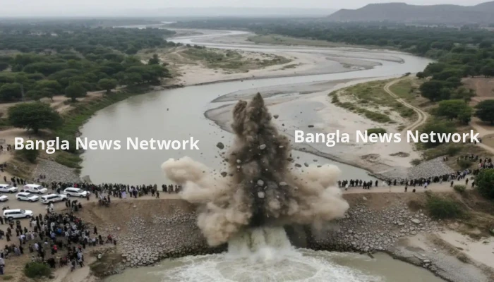 বিস্ফোরণ ঘটিয়ে তীররক্ষা বাঁধ উড়িয়ে দিলো পাকিস্তান