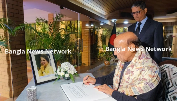 খালেদা জিয়ার শোক বইতে রাজনাথ সিংয়ের বার্তা