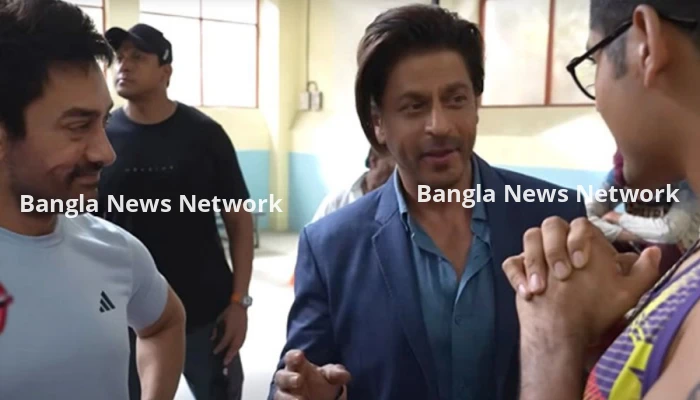 আমিরের ডাকে সিতারে জামিন পারের শুটিং সেটে হাজির শাহরুখ