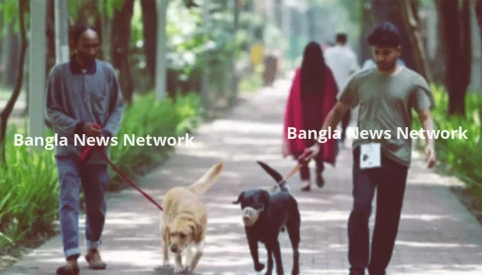 দেশে প্রথম গুলশান পার্কে পোষা কুকুর নিয়ে হাঁটার অনুমতি