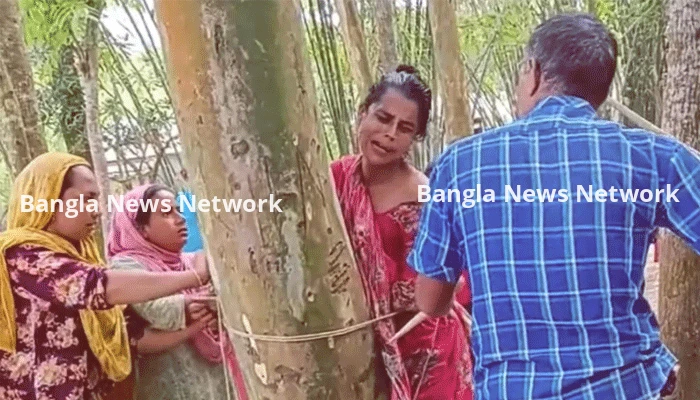 করলা চুরির অভিযোগে স্ত্রীকে গাছে বেঁধে পেটালেন স্বামী