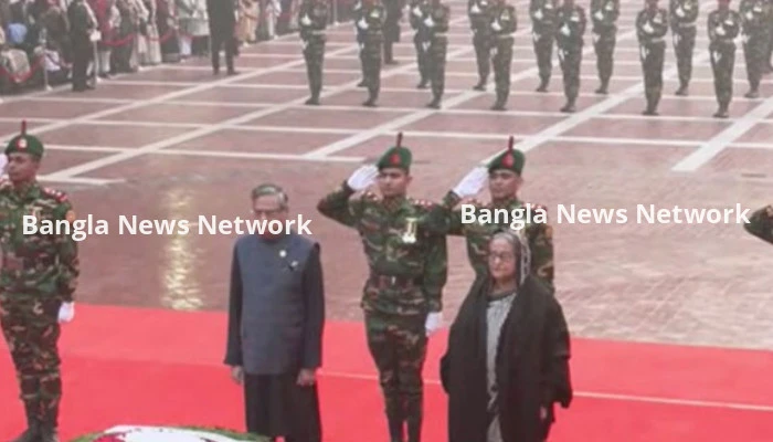 শহীদ বুদ্ধিজীবী স্মৃতিসৌধে রাষ্ট্রপতি ও প্রধানমন্ত্রীর শ্রদ্ধা
