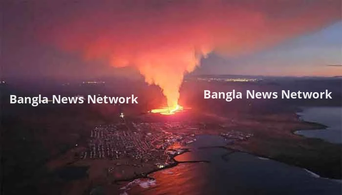 আইসল্যান্ডের শহরে ছড়িয়ে পরেছে আগ্নেয়গিরির লাভা